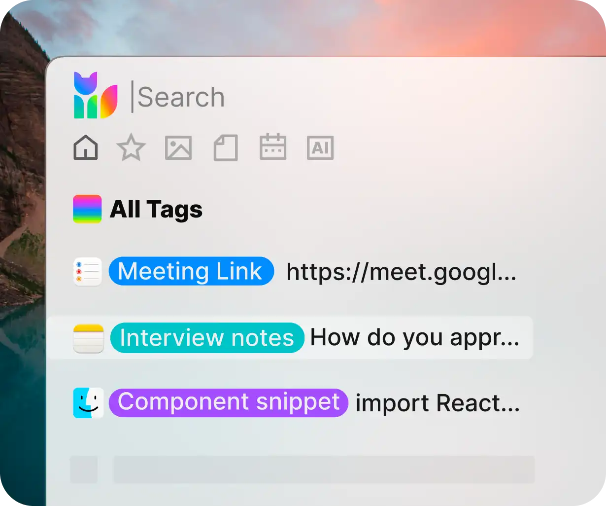 Organize with tags