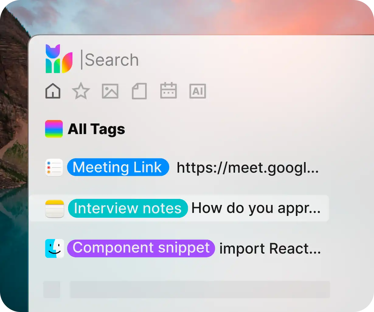 Organize with tags